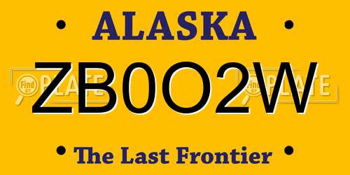 ZB0O2W Alaska License Plate