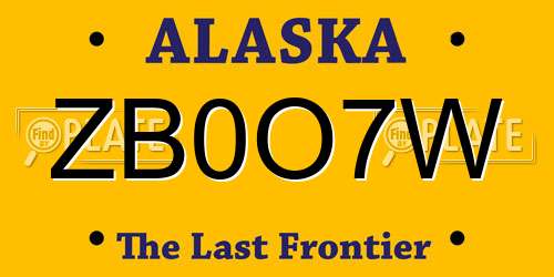ZB0O7W Alaska License Plate