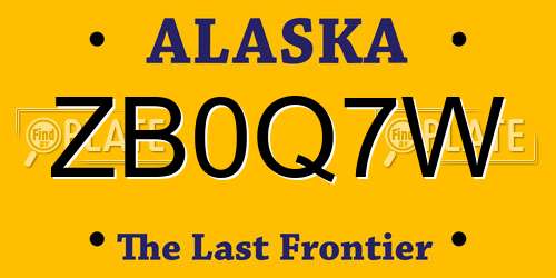 ZB0Q7W Alaska License Plate