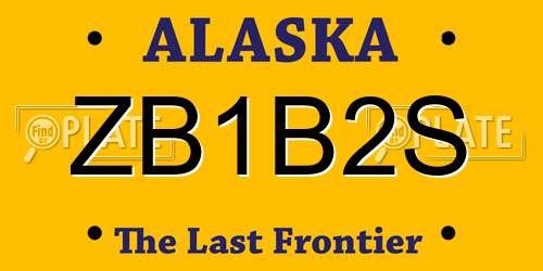 ZB1B2S Alaska License Plate