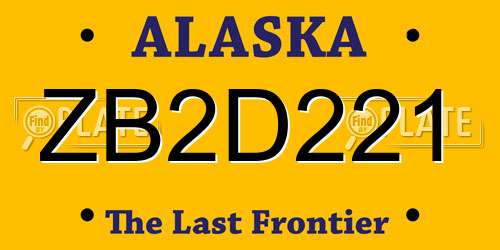 ZB2D221 Alaska License Plate