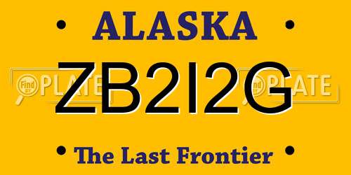 ZB2I2G Alaska License Plate