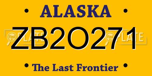 ZB2O271 Alaska License Plate
