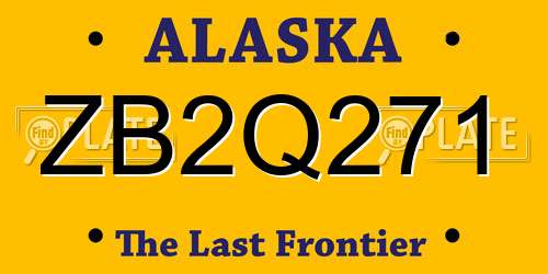 ZB2Q271 Alaska License Plate
