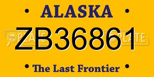 ZB36861 Alaska License Plate