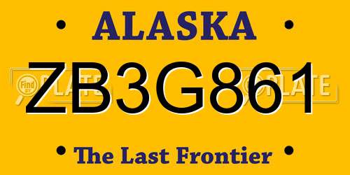 ZB3G861 Alaska License Plate