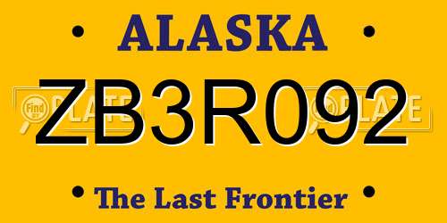 ZB3R092 Alaska License Plate