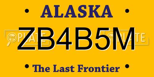 ZB4B5M Alaska License Plate
