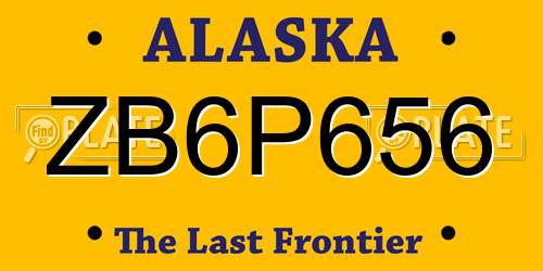 ZB6P656 Alaska License Plate