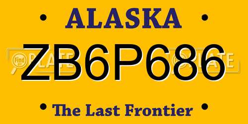 ZB6P686 Alaska License Plate