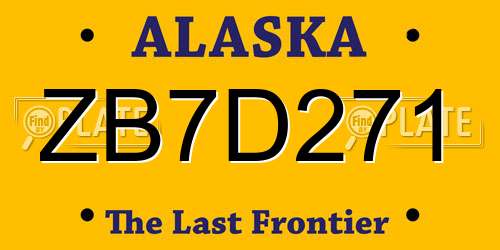 ZB7D271 Alaska License Plate