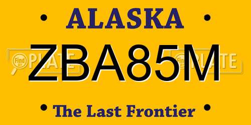 ZBA85M Alaska License Plate
