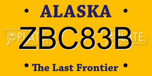 ZBC83B Alaska License Plate