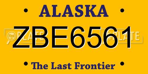 ZBE6561 Alaska License Plate