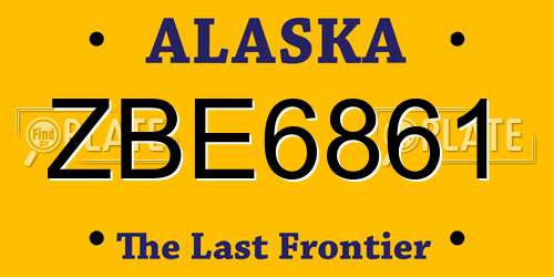 ZBE6861 Alaska License Plate