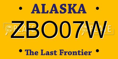 ZBO07W Alaska License Plate