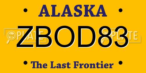 ZBOD83 Alaska License Plate