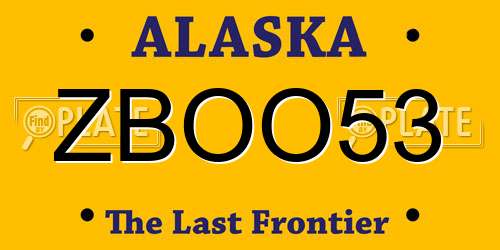 ZBOO53 Alaska License Plate