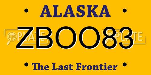 ZBOO83 Alaska License Plate