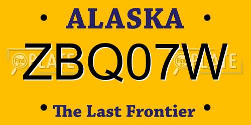ZBQ07W Alaska License Plate