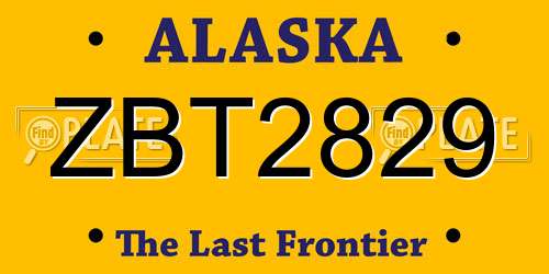 ZBT2829 Alaska License Plate