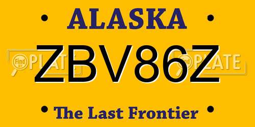 ZBV86Z Alaska License Plate
