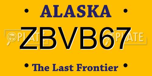 ZBVB67 Alaska License Plate