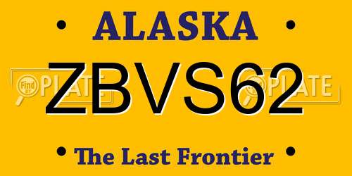 ZBVS62 Alaska License Plate