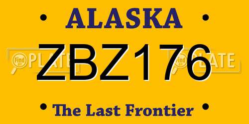 ZBZ176 Alaska License Plate