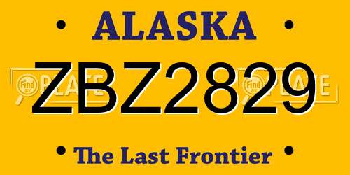 ZBZ2829 Alaska License Plate