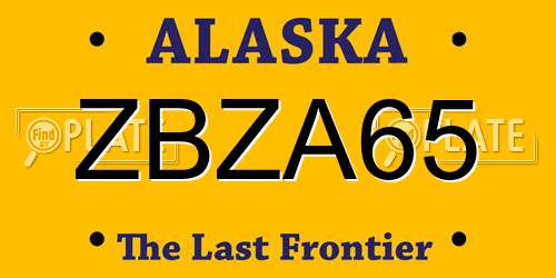 ZBZA65 Alaska License Plate