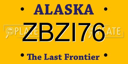 ZBZI76 Alaska License Plate