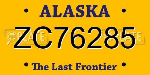 ZC76285 Alaska License Plate