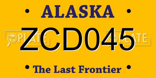 ZCD045 Alaska License Plate