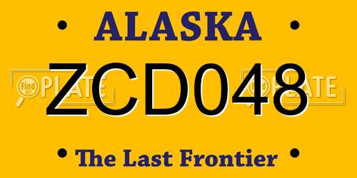ZCD048 Alaska License Plate