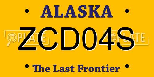 ZCD04S Alaska License Plate