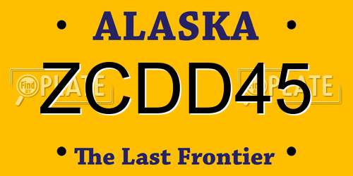 ZCDD45 Alaska License Plate