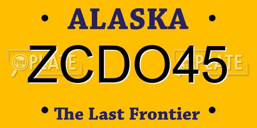 ZCDO45 Alaska License Plate