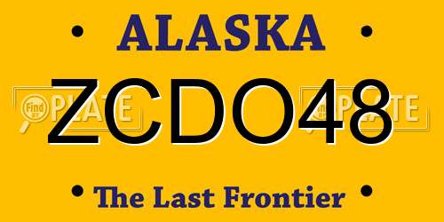 ZCDO48 Alaska License Plate