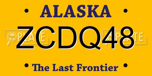 ZCDQ48 Alaska License Plate