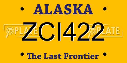 ZCI422 Alaska License Plate