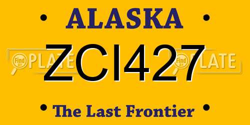 ZCI427 Alaska License Plate