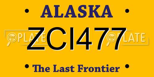 ZCI477 Alaska License Plate
