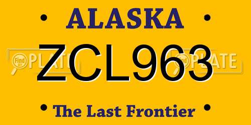 ZCL963 Alaska License Plate