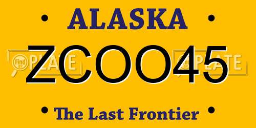 ZCOO45 Alaska License Plate