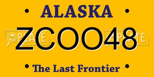 ZCOO48 Alaska License Plate