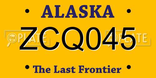 ZCQ045 Alaska License Plate