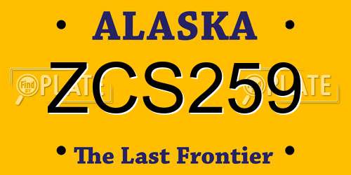 ZCS259 Alaska License Plate