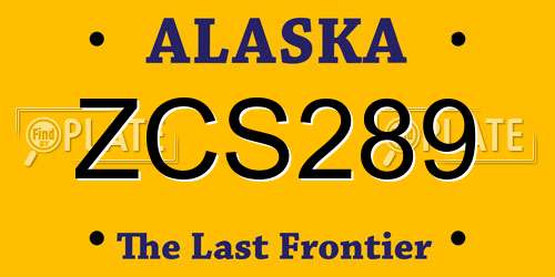 ZCS289 Alaska License Plate