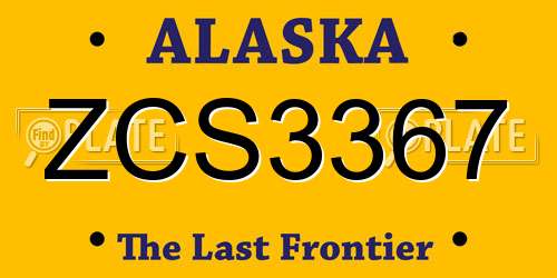 ZCS3367 Alaska License Plate